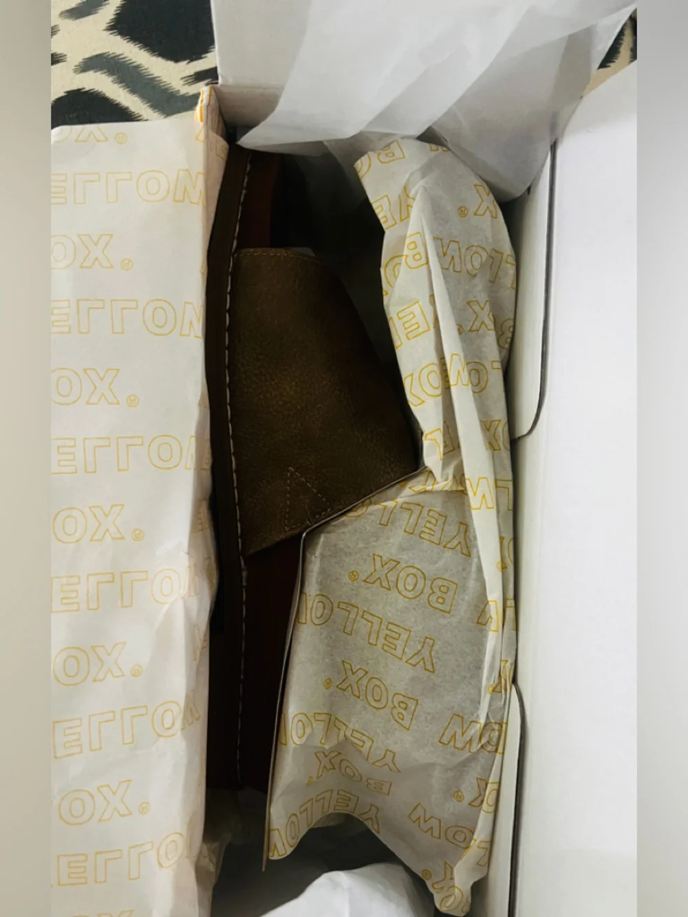 Yellow Box Brown Leather Slide - Picture 7 of 7